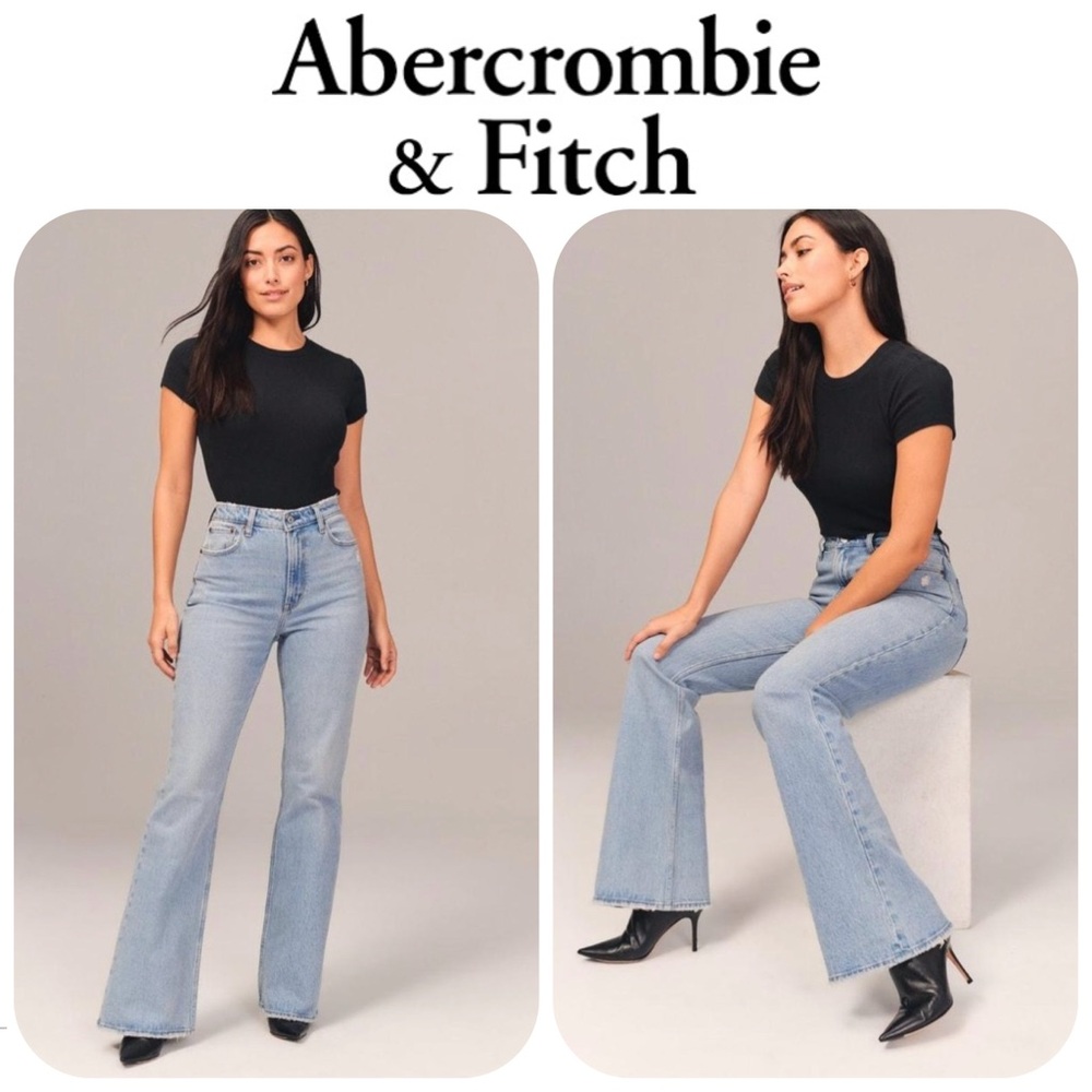 ABERCROMBIE & FITCH The Flare Ultra High Rise Jeans Size 8 LIKE NEW